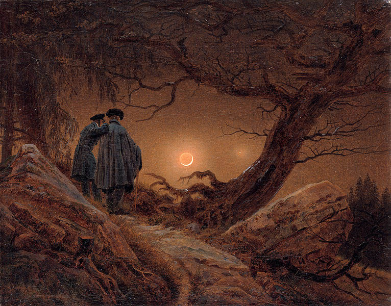 Caspar David Friedrich Two men contemplating the Moon